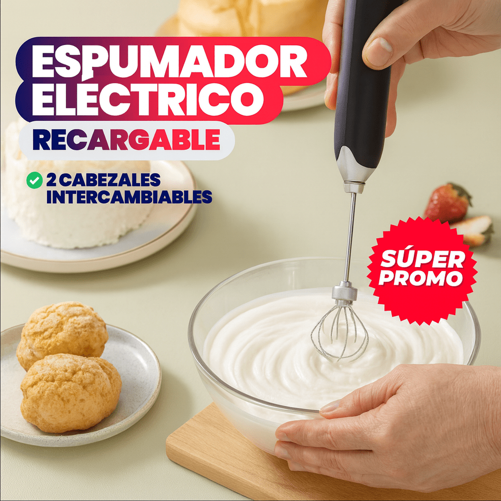 ESPUMADOR DE LECHE MULTIFUNCIONAL RECARGABLE - 1